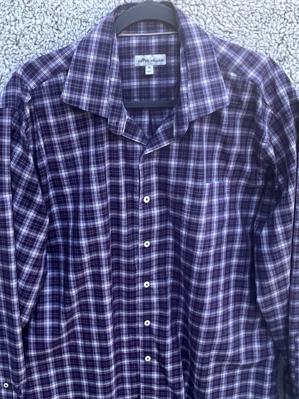 Peter Millar plaid button down shirt.  Size XL